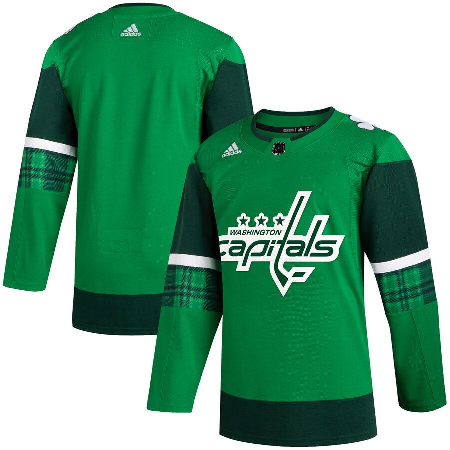 Washington Capitals Blank Men Adidas 2020 St. Patrick Day Stitched NHL Jersey Green